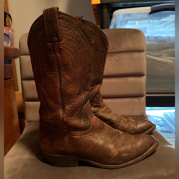 Frye Billy Pull on Brown Leather Western Boots Women’s Size 9B